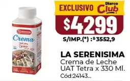 Diarco La serenisima crema de leche oferta