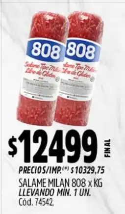 Supermercados Yaguar 808 salame tipo milan oferta