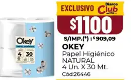 Diarco Okey papel higiénico natural oferta