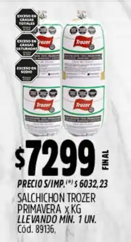 Supermercados Yaguar Trozer salchichon primavera oferta
