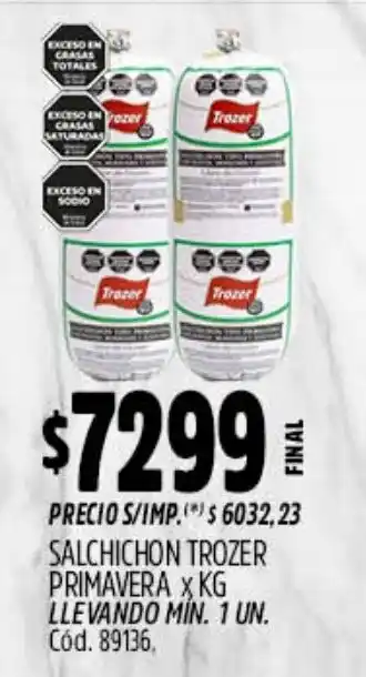 Supermercados Yaguar Trozer salchichon primavera oferta