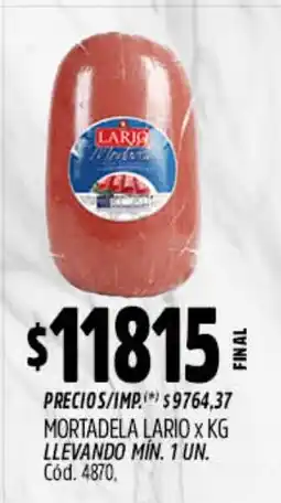 Supermercados Yaguar Lario mortadela oferta