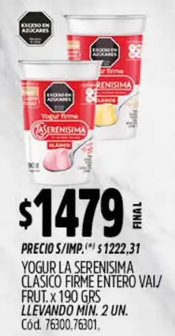 Supermercados Yaguar La serenisima yogur firme clasico oferta
