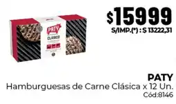 Diarco Paty hamburguesas de carne clásica oferta