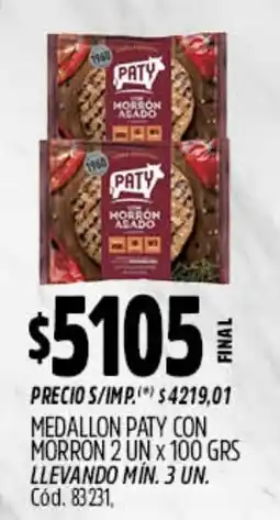 Supermercados Yaguar Paty medallon con morron asado oferta
