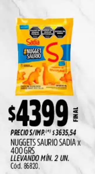 Supermercados Yaguar Sadia nuggets saurio oferta