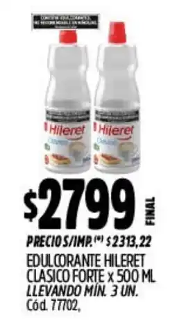 Supermercados Yaguar Hileret edulcorante clásico forte oferta