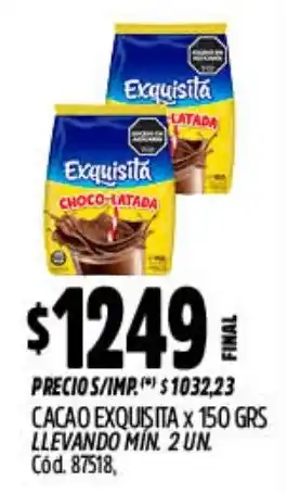 Supermercados Yaguar Exquisita cacao choco-latada oferta
