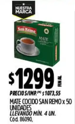 Supermercados Yaguar San remo mate cocido oferta