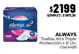 Diarco Always toallas xtra triple protección oferta