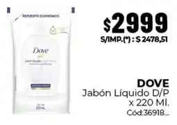 Diarco Dove jabón líquido d/p oferta