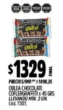 Supermercados Yaguar Cofler graffaiti oblea chocolate oferta