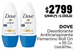 Diarco Dove desodorante antitranspirante femenino roll on oferta