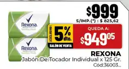 Diarco Rexona jabón de tocador individual oferta