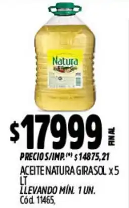 Supermercados Yaguar Natura aceite natura girasol oferta
