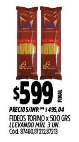 Supermercados Yaguar Fideos torino oferta