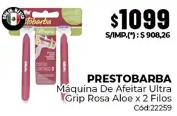 Diarco Prestobarba maquina de afeitar ultra grip rosa aloe x 2 filos oferta