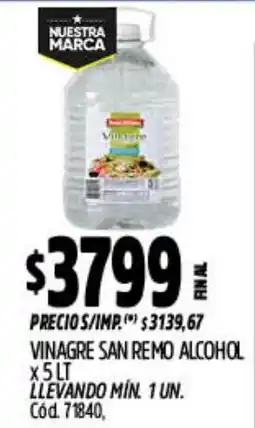 Supermercados Yaguar San remo vinagre alcohol oferta