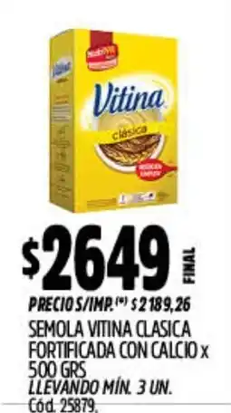 Supermercados Yaguar Vitina semola clasica oferta