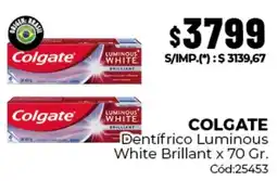 Diarco Colgate dentífrico luminous white brillant oferta