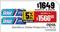 Diarco Odol dentífrico doble protección oferta