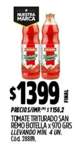 Supermercados Yaguar San remo tomate triturado oferta