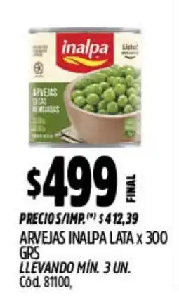 Supermercados Yaguar Inalpa arvejas secas remojadas oferta