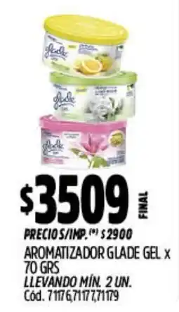 Supermercados Yaguar Glade aromatizador gel oferta