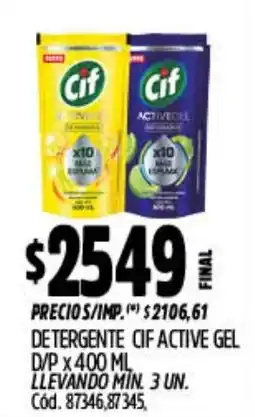 Supermercados Yaguar Cif detergente active gel oferta