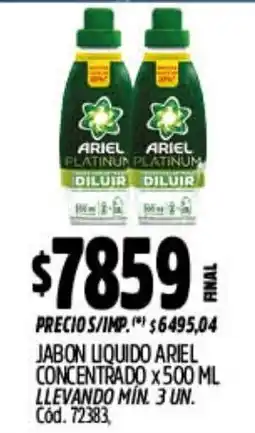 Supermercados Yaguar Ariel jabon liquido concentrado oferta
