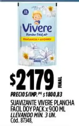 Supermercados Yaguar Vivere suavizante plancha facil doy pack oferta