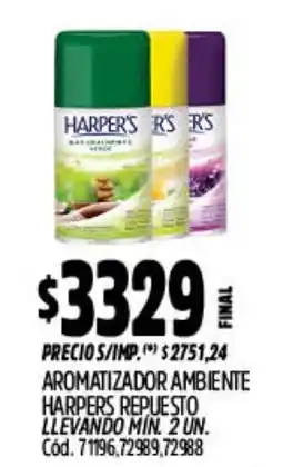 Supermercados Yaguar Harper's aromatizador ambiente oferta