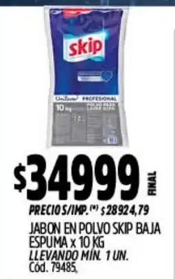 Supermercados Yaguar Skip jabon en polvo baja espuma oferta