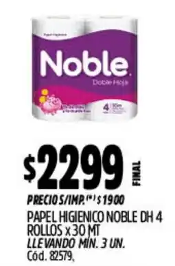 Supermercados Yaguar Noble papel higienico doble hoja oferta