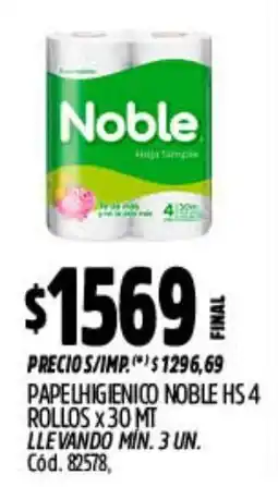 Supermercados Yaguar Noble papel higienico hs 4 oferta