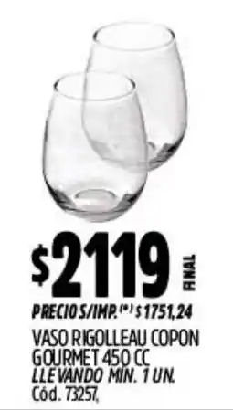 Supermercados Yaguar Vaso rigolleau copon gourmet oferta