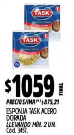 Supermercados Yaguar Task esponja acero dorada oferta