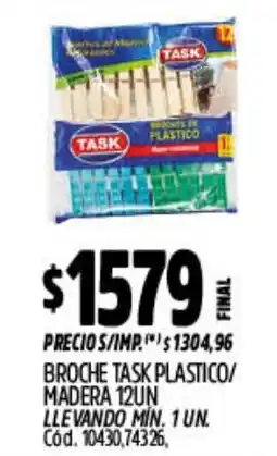 Supermercados Yaguar Task broche plastico/madera oferta