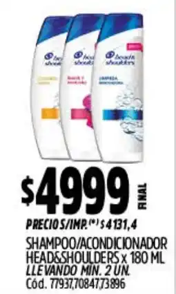 Supermercados Yaguar Head & shoulders shampoo/ acondicionador oferta