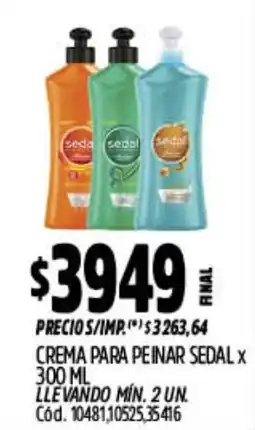 Supermercados Yaguar Sedal crema para peinar oferta