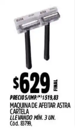 Supermercados Yaguar Astra maquina de afeitar oferta