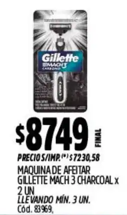 Supermercados Yaguar Gillette maquina de afeitar mach 3 charcoal oferta