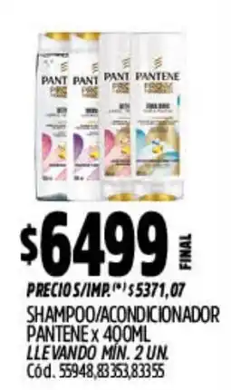 Supermercados Yaguar Pantene shampoo/condicionador oferta