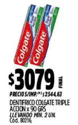 Supermercados Yaguar Colgate dentífrico colgate triple acción oferta