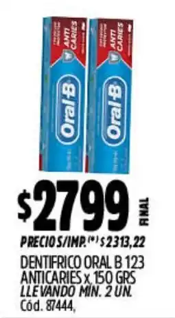 Supermercados Yaguar Oral B dentífrico 123 anticaries oferta