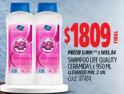 Supermercados Yaguar Life quality shampoo ceramidas oferta