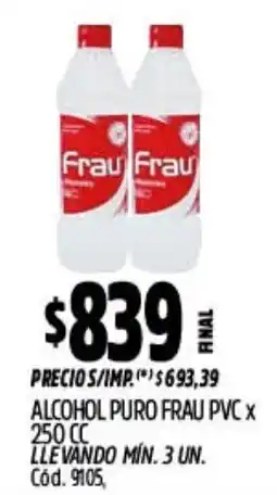 Supermercados Yaguar Frau alcohol puro pvc oferta