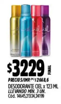 Supermercados Yaguar Ciel desodorante oferta