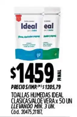 Supermercados Yaguar Ideal toallas humedas classic oferta
