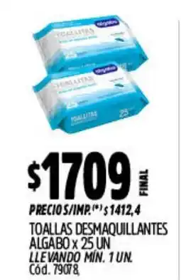 Supermercados Yaguar Algabo toallas desmaquillantes oferta